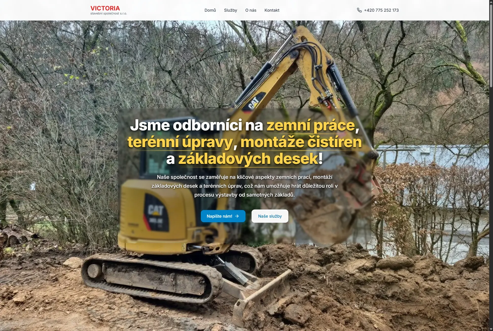 Náhled úvodní stránky Victoria-stavebni.cz